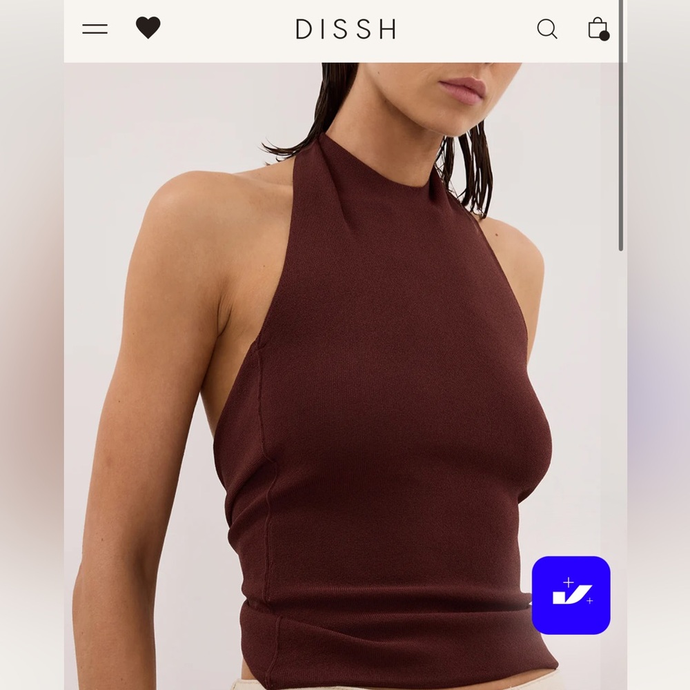 DISSH Sol cinnamon scarf Halter top Ribbed